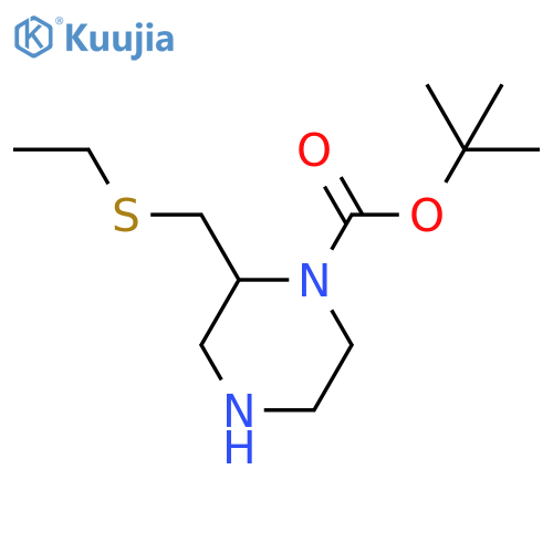 tert-butyl 2-(ethylsulfanyl)methylpiperazine-1-carboxylate structure
