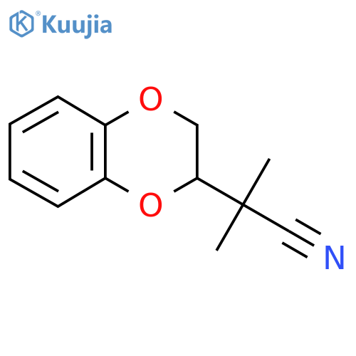 2-(2,3-dihydro-1,4-benzodioxin-2-yl)-2-methylpropanenitrile structure