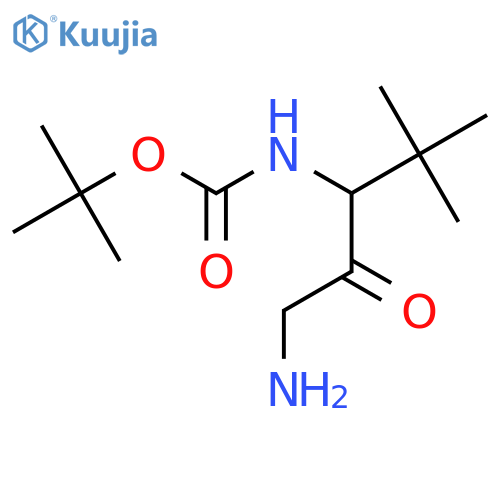 tert-butyl N-(1-amino-4,4-dimethyl-2-oxopentan-3-yl)carbamate structure
