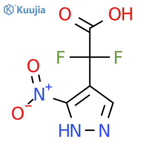 2,2-difluoro-2-(3-nitro-1H-pyrazol-4-yl)acetic acid structure