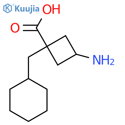 3-amino-1-(cyclohexylmethyl)cyclobutane-1-carboxylic acid structure