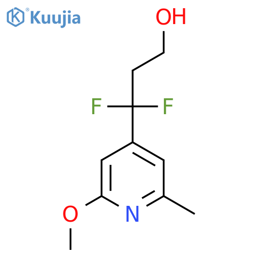 3,3-difluoro-3-(2-methoxy-6-methylpyridin-4-yl)propan-1-ol structure