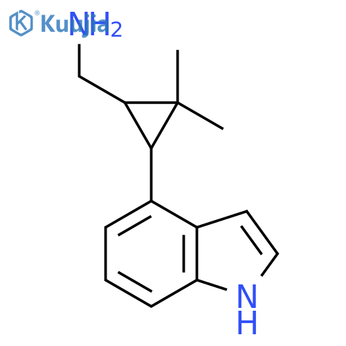 3-(1H-indol-4-yl)-2,2-dimethylcyclopropylmethanamine structure