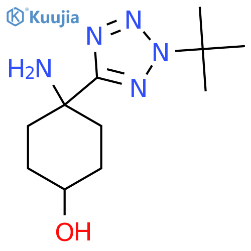 4-amino-4-(2-tert-butyl-2H-1,2,3,4-tetrazol-5-yl)cyclohexan-1-ol structure