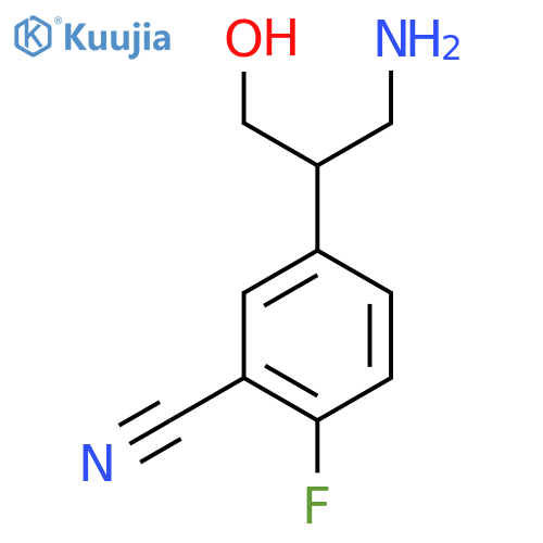 5-(1-amino-3-hydroxypropan-2-yl)-2-fluorobenzonitrile structure