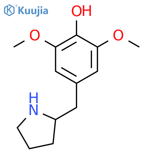 2,6-dimethoxy-4-(pyrrolidin-2-yl)methylphenol structure