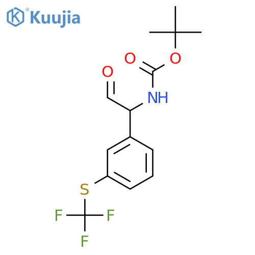 tert-butyl N-(2-oxo-1-{3-(trifluoromethyl)sulfanylphenyl}ethyl)carbamate structure