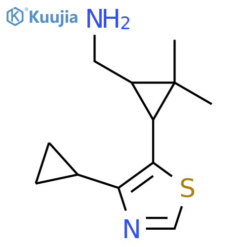 3-(4-cyclopropyl-1,3-thiazol-5-yl)-2,2-dimethylcyclopropylmethanamine structure