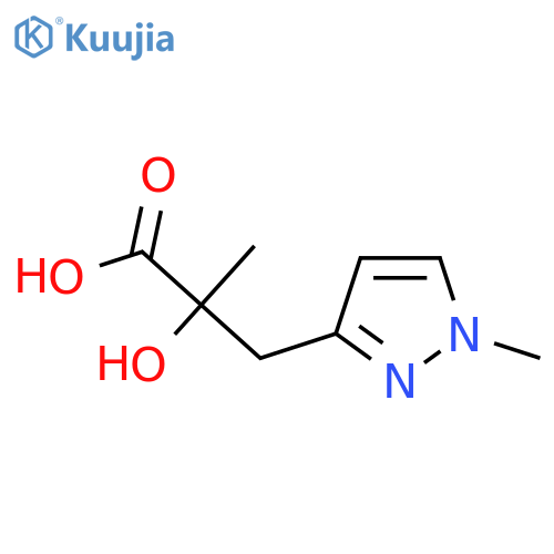 2-hydroxy-2-methyl-3-(1-methyl-1H-pyrazol-3-yl)propanoic acid structure