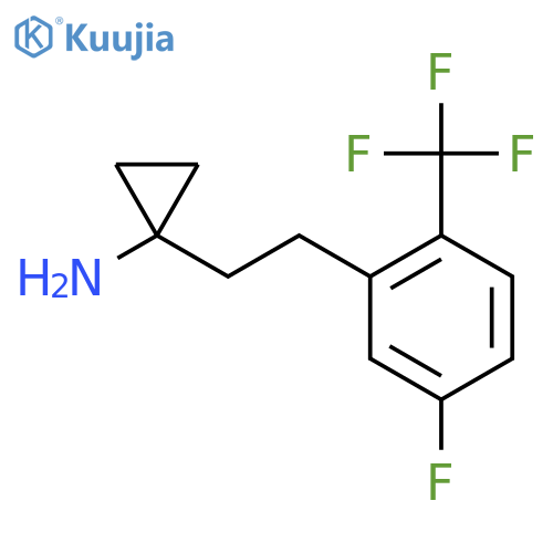 1-{2-5-fluoro-2-(trifluoromethyl)phenylethyl}cyclopropan-1-amine structure