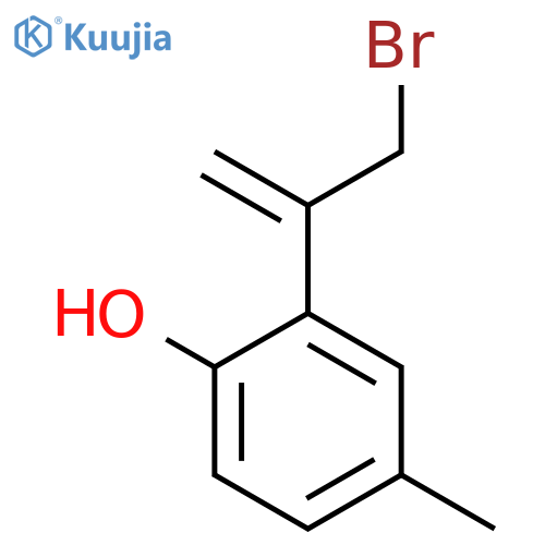 2-(3-bromoprop-1-en-2-yl)-4-methylphenol structure