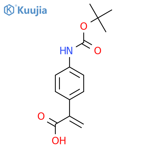 2-(4-{(tert-butoxy)carbonylamino}phenyl)prop-2-enoic acid structure