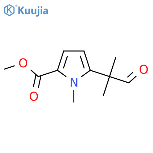 methyl 1-methyl-5-(2-methyl-1-oxopropan-2-yl)-1H-pyrrole-2-carboxylate structure