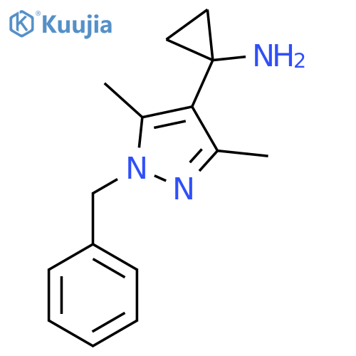 1-(1-benzyl-3,5-dimethyl-1H-pyrazol-4-yl)cyclopropan-1-amine structure