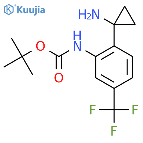 tert-butyl N-2-(1-aminocyclopropyl)-5-(trifluoromethyl)phenylcarbamate structure