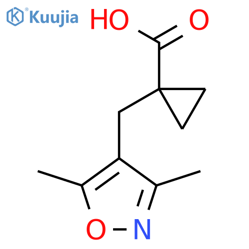 1-(dimethyl-1,2-oxazol-4-yl)methylcyclopropane-1-carboxylic acid structure