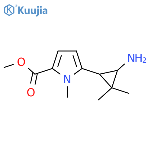methyl 5-(3-amino-2,2-dimethylcyclopropyl)-1-methyl-1H-pyrrole-2-carboxylate structure