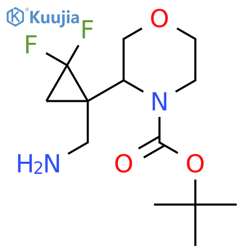 tert-butyl 3-1-(aminomethyl)-2,2-difluorocyclopropylmorpholine-4-carboxylate structure