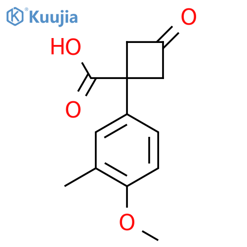 1-(4-methoxy-3-methylphenyl)-3-oxocyclobutane-1-carboxylic acid structure