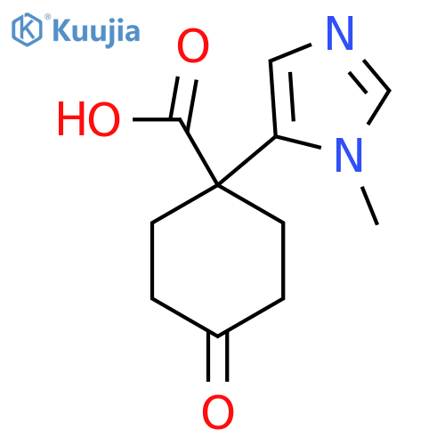1-(1-methyl-1H-imidazol-5-yl)-4-oxocyclohexane-1-carboxylic acid structure