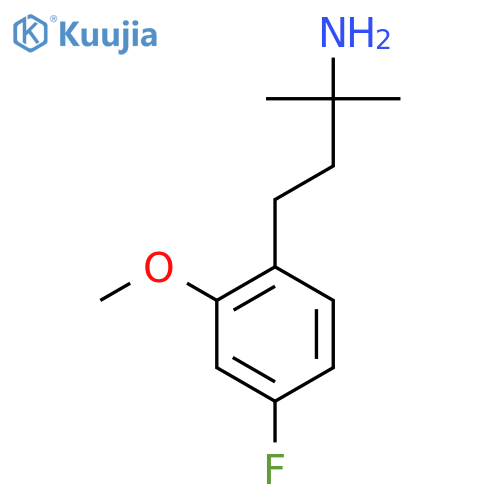 4-(4-fluoro-2-methoxyphenyl)-2-methylbutan-2-amine structure