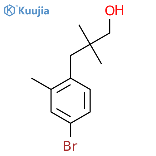 3-(4-bromo-2-methylphenyl)-2,2-dimethylpropan-1-ol structure