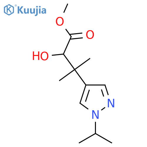 methyl 2-hydroxy-3-methyl-3-1-(propan-2-yl)-1H-pyrazol-4-ylbutanoate structure