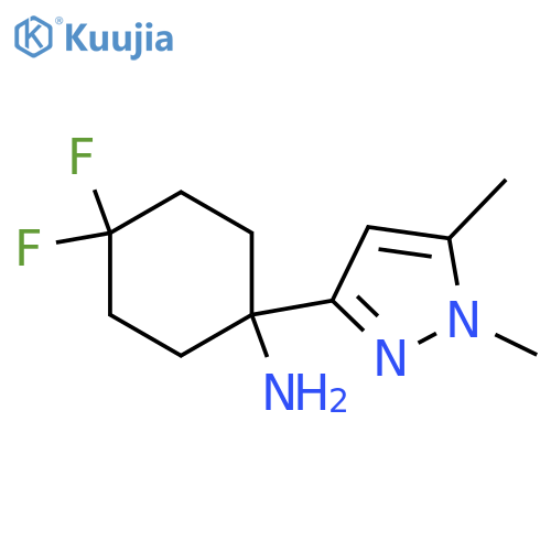 1-(1,5-dimethyl-1H-pyrazol-3-yl)-4,4-difluorocyclohexan-1-amine structure
