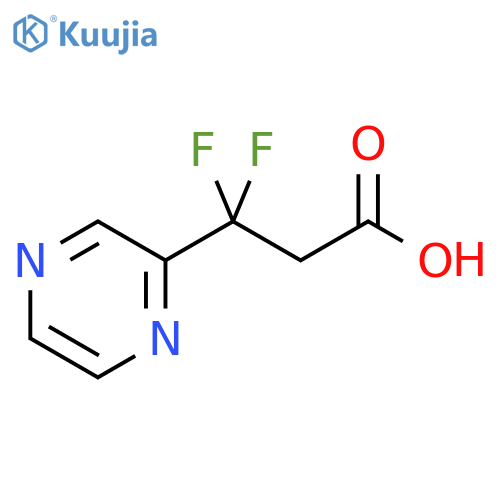 3,3-difluoro-3-(pyrazin-2-yl)propanoic acid structure