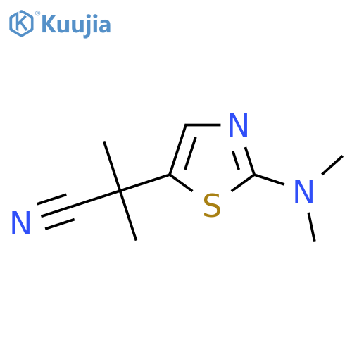 2-2-(dimethylamino)-1,3-thiazol-5-yl-2-methylpropanenitrile structure