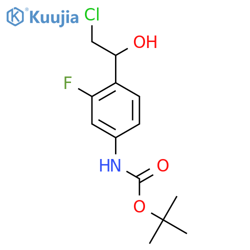 tert-butyl N-4-(2-chloro-1-hydroxyethyl)-3-fluorophenylcarbamate structure