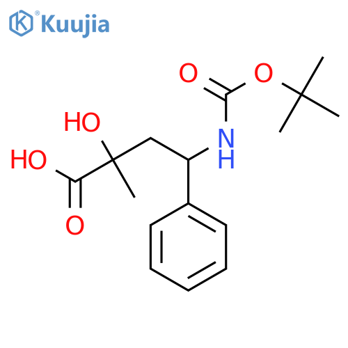 4-{(tert-butoxy)carbonylamino}-2-hydroxy-2-methyl-4-phenylbutanoic acid structure