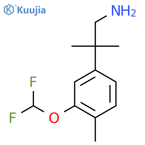 2-3-(difluoromethoxy)-4-methylphenyl-2-methylpropan-1-amine structure