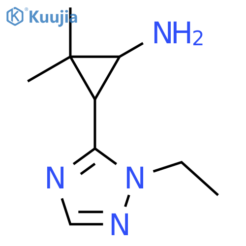 3-(1-ethyl-1H-1,2,4-triazol-5-yl)-2,2-dimethylcyclopropan-1-amine structure