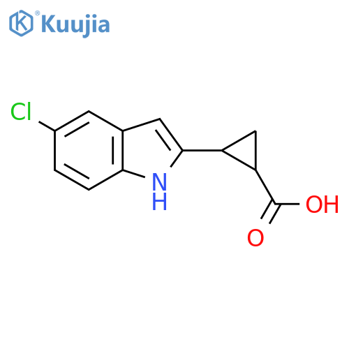 2-(5-chloro-1H-indol-2-yl)cyclopropane-1-carboxylic acid structure