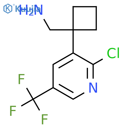 {1-2-chloro-5-(trifluoromethyl)pyridin-3-ylcyclobutyl}methanamine structure