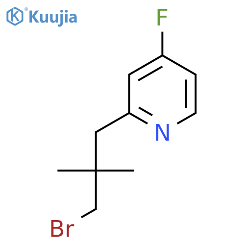 2-(3-bromo-2,2-dimethylpropyl)-4-fluoropyridine structure