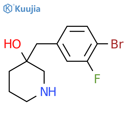 3-(4-bromo-3-fluorophenyl)methylpiperidin-3-ol structure
