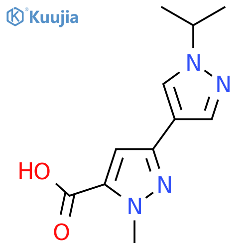 1-methyl-3-1-(propan-2-yl)-1H-pyrazol-4-yl-1H-pyrazole-5-carboxylic acid structure