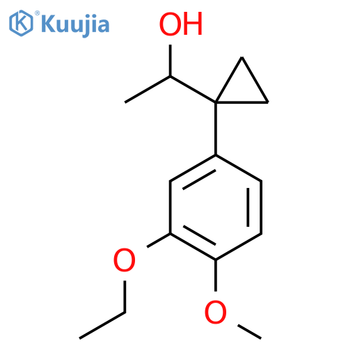 1-1-(3-ethoxy-4-methoxyphenyl)cyclopropylethan-1-ol structure