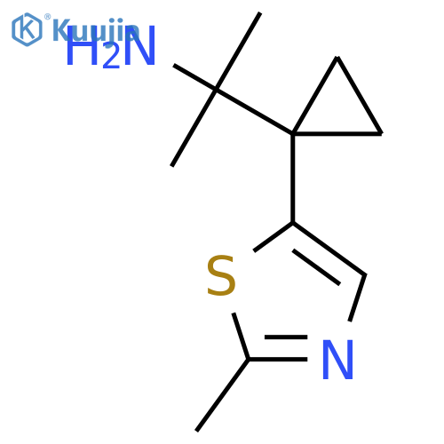 2-1-(2-methyl-1,3-thiazol-5-yl)cyclopropylpropan-2-amine structure