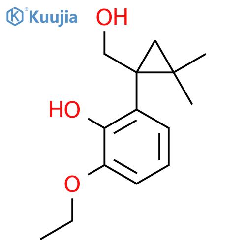 2-ethoxy-6-1-(hydroxymethyl)-2,2-dimethylcyclopropylphenol structure