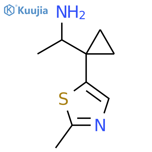 1-1-(2-methyl-1,3-thiazol-5-yl)cyclopropylethan-1-amine structure
