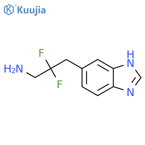3-(1H-1,3-benzodiazol-5-yl)-2,2-difluoropropan-1-amine structure