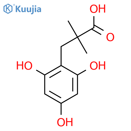 2,2-dimethyl-3-(2,4,6-trihydroxyphenyl)propanoic acid structure