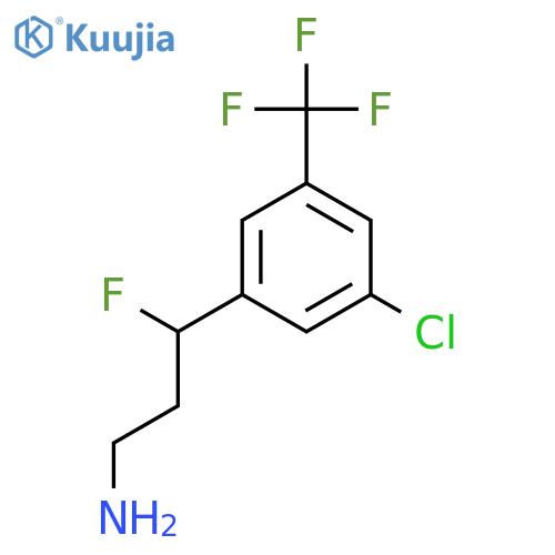 3-3-chloro-5-(trifluoromethyl)phenyl-3-fluoropropan-1-amine structure