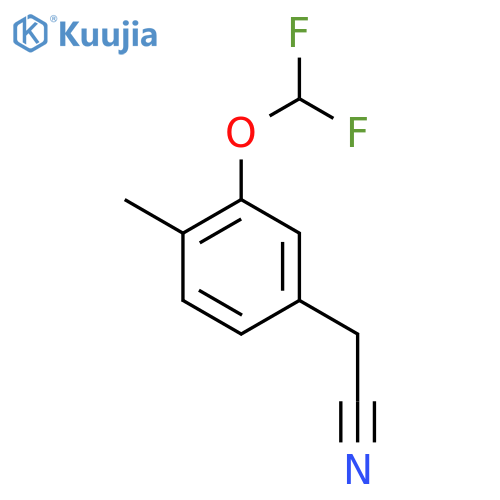2-3-(difluoromethoxy)-4-methylphenylacetonitrile structure