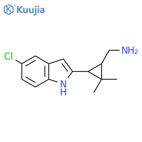 3-(5-chloro-1H-indol-2-yl)-2,2-dimethylcyclopropylmethanamine structure