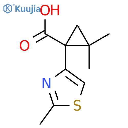 2,2-dimethyl-1-(2-methyl-1,3-thiazol-4-yl)cyclopropane-1-carboxylic acid structure