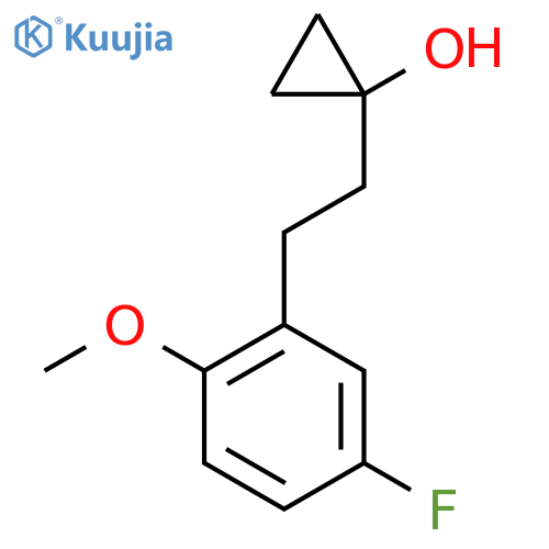 1-2-(5-fluoro-2-methoxyphenyl)ethylcyclopropan-1-ol structure